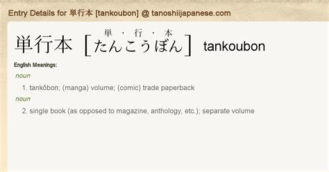 tankoubun|Tankoubon – Meaning, Origin, Usage .